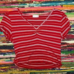 Red striped crop top